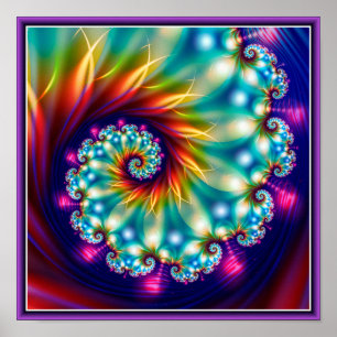 Póster Hermoso fractal floral