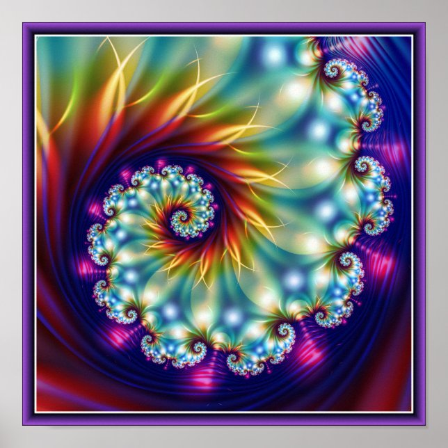 Póster Hermoso fractal floral (Frente)