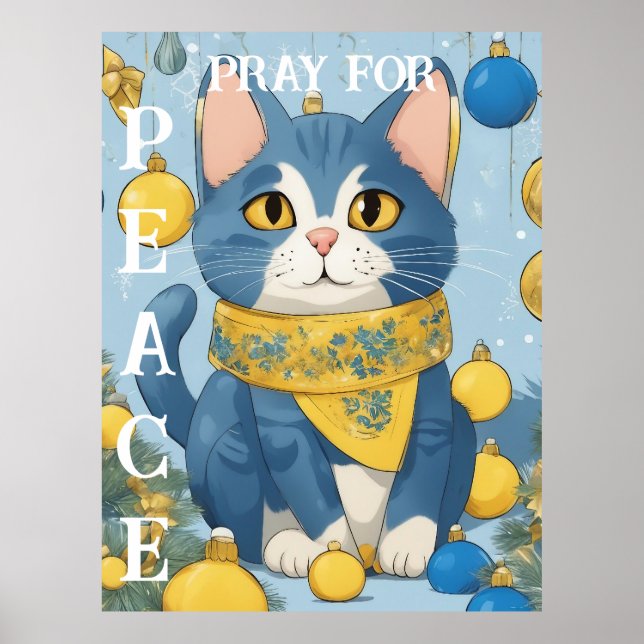 Póster Hermoso gato amarillo con ojos azules - ucrania (Frente)