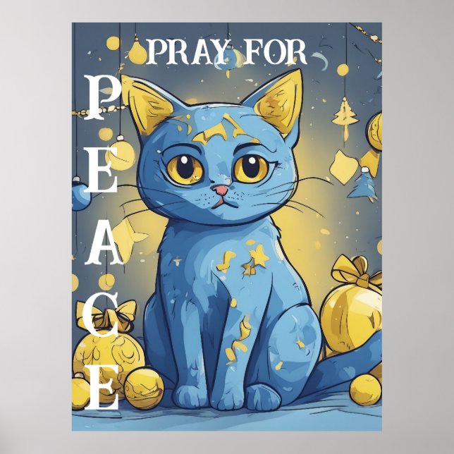 Póster Hermoso gato amarillo con ojos azules - ucrania (Frente)