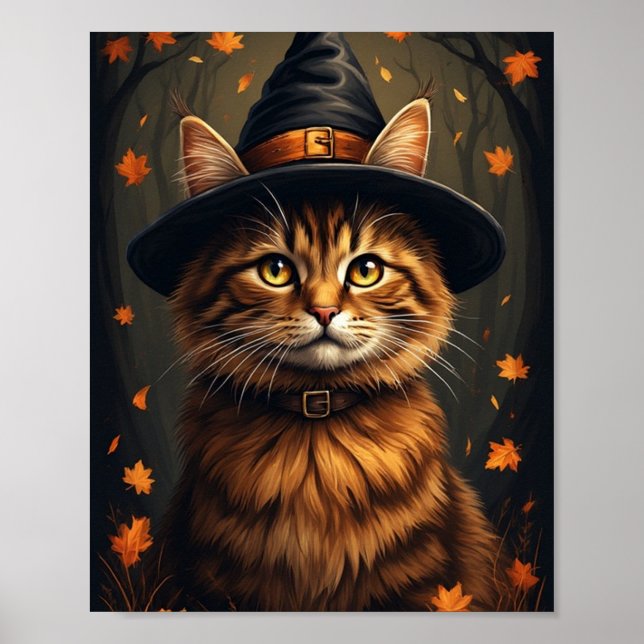 Póster Hermoso Gato de Brujas (Frente)
