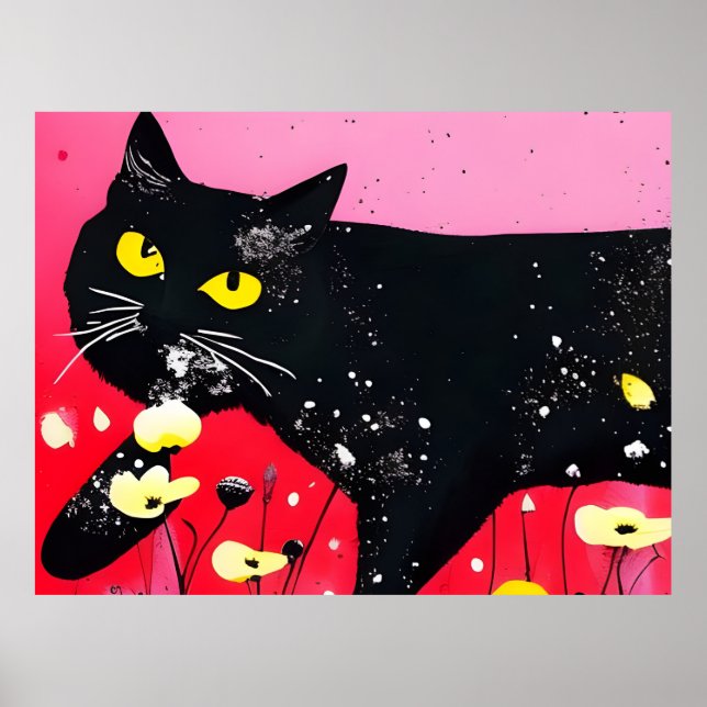Póster Hermoso gato negro (Frente)