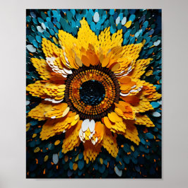 Póster Hermoso girasol de dunas