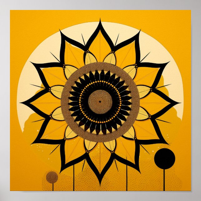 Póster Hermoso Girasol Minimalista (Frente)