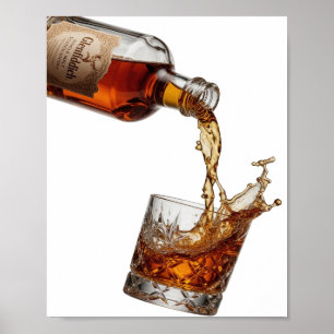 Póster Hermoso GLENFIDDICH SINGLE MALT WHISKY de plata