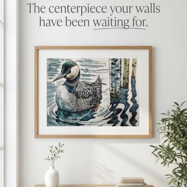 Póster hermoso globo sobre el agua en acuarela (Subido por el creador)