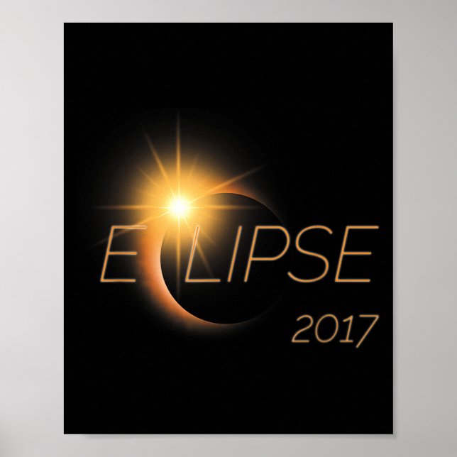 Póster Hermoso gráfico del eclipse solar de 2017  (Frente)
