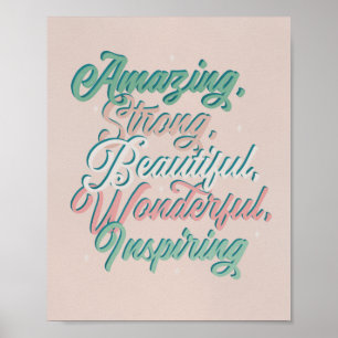 Póster Hermoso guión inspirador de tipografía 3D