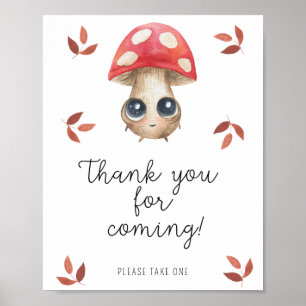Póster Hermoso hongo amanita muscaria - Gracias por venir