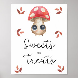 Póster Hermoso hongo - dulces y golosinas baby shower