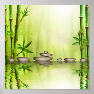 Póster Hermoso Ilustracion Zen Relaxing Spa