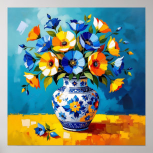 Póster Hermoso jarrón de flores