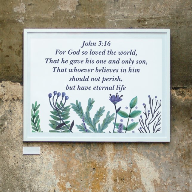Póster Hermoso Juan 3:16 floral cristiana Inspiradora (Subido por el creador)