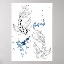 Hermoso Koi Fish Japonés Nadando