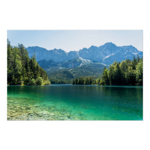 Póster Hermoso Lago Eibsee Alpes Bavieras Alemania