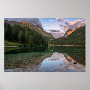 Póster Hermoso lago Palpuogna   Alpes suizos