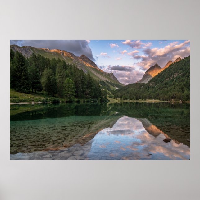 Póster Hermoso lago Palpuogna | Alpes suizos (Frente)