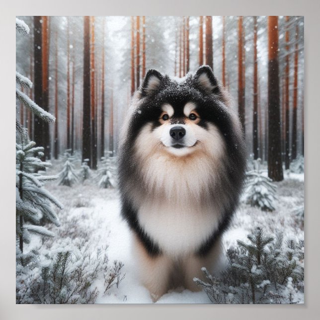 Póster Hermoso Lapphund Finlandés (Frente)