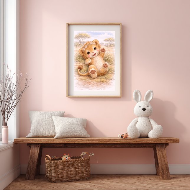 Póster Hermoso León Bebé Jugando Habitación de Guardería  (Subido por el creador)
