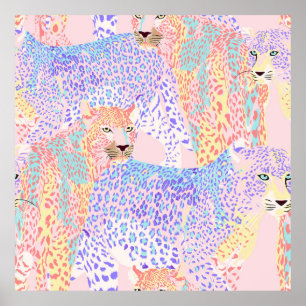 Póster Hermoso Leopard Seamless Pattern Ar