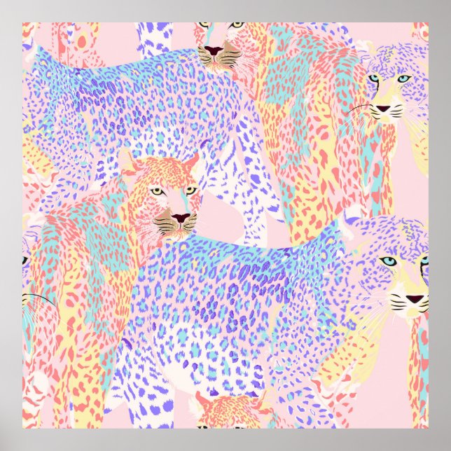 Póster Hermoso Leopard Seamless Pattern Ar (Frente)