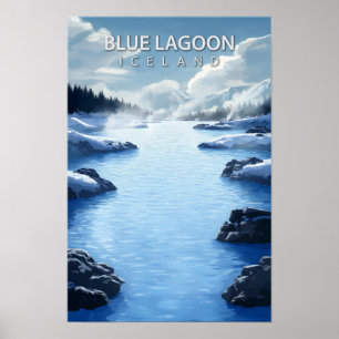 Póster Hermoso lugar Blue Lagoon Islandia Viaje