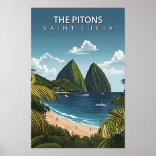 Póster Hermoso lugar para los viajes a las Pitons Santa L