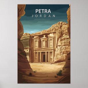 Póster Hermoso lugar Petra Jordan Art Travel