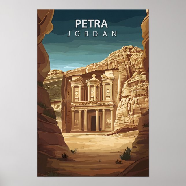 Póster Hermoso lugar Petra Jordan Art Travel (Frente)