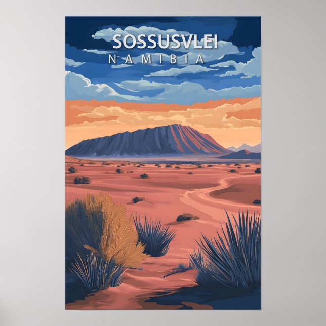 Póster Hermoso lugar Sossusvle Namibia Viaje (Frente)