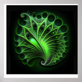 Póster Hermoso Mandelbrot Verde