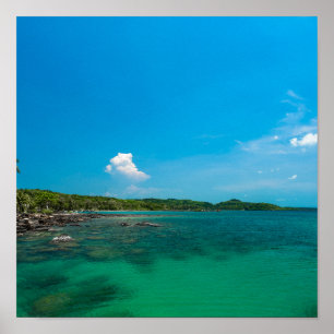 Póster Hermoso mar azul en la isla Koh Kood, Tailandia