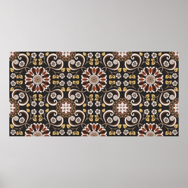 Póster Hermoso medallón islámico texti sin fisuras (Frente)