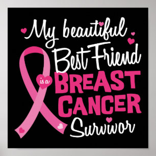 Póster Hermoso mejor amigo sobreviviente de cáncer de mam