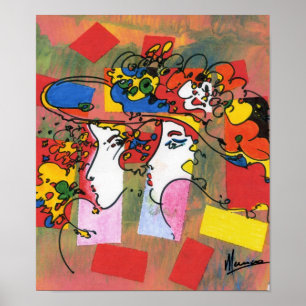 Póster Hermoso naranja rojo color amarillo gorra chicas