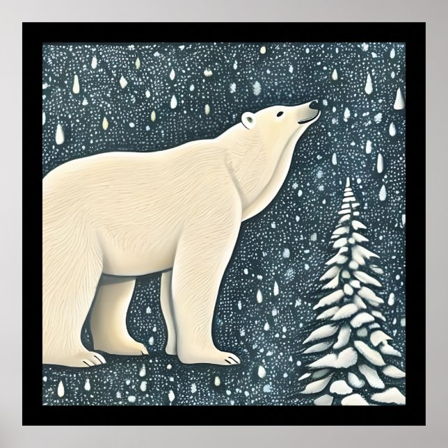 Póster Hermoso oso polar ártico (Frente)