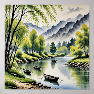 Póster Hermoso paisaje chino