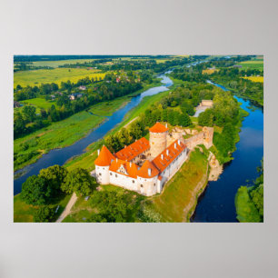 Póster Hermoso paisaje de calabazas Ríos Castillos Antigu