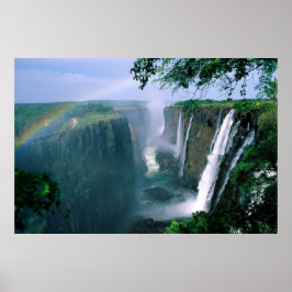 Póster hermoso paisaje de cascada