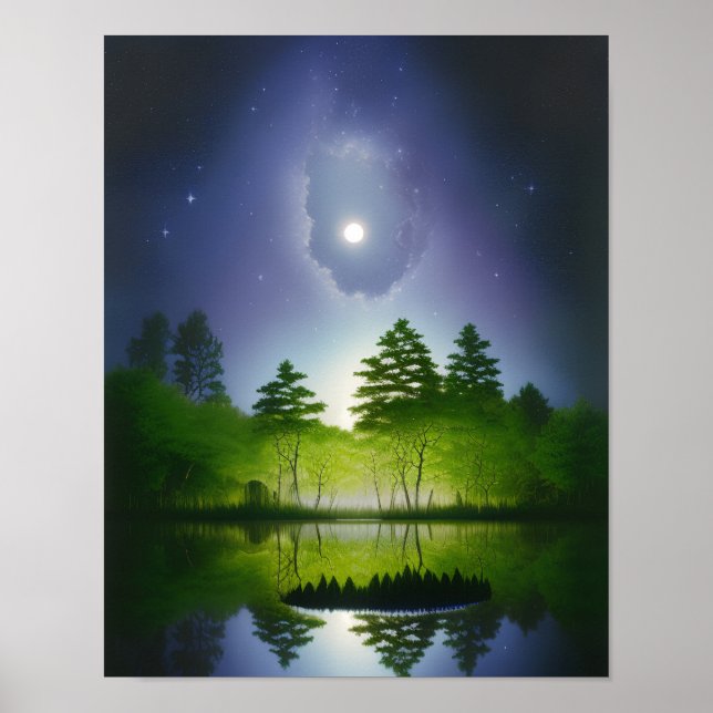 Póster Hermoso Paisaje Fantastico, Realista Y Natural (Frente)