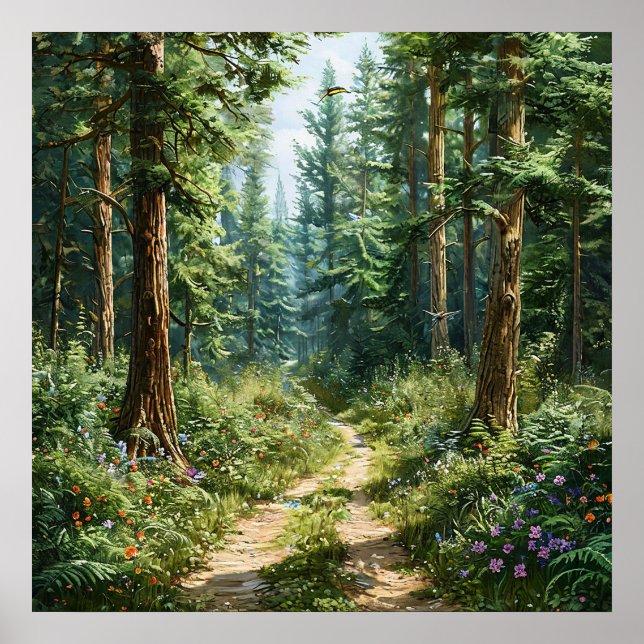 Póster Hermoso paisaje forestal (Frente)