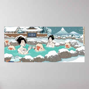 Póster Hermoso paisaje invernal de nieve