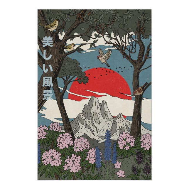 Póster Hermoso paisaje japonés (Anverso)