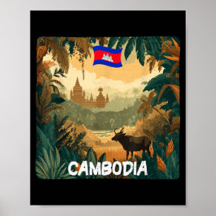 Póster Hermoso paisaje natural de Camboya para vacas y ga