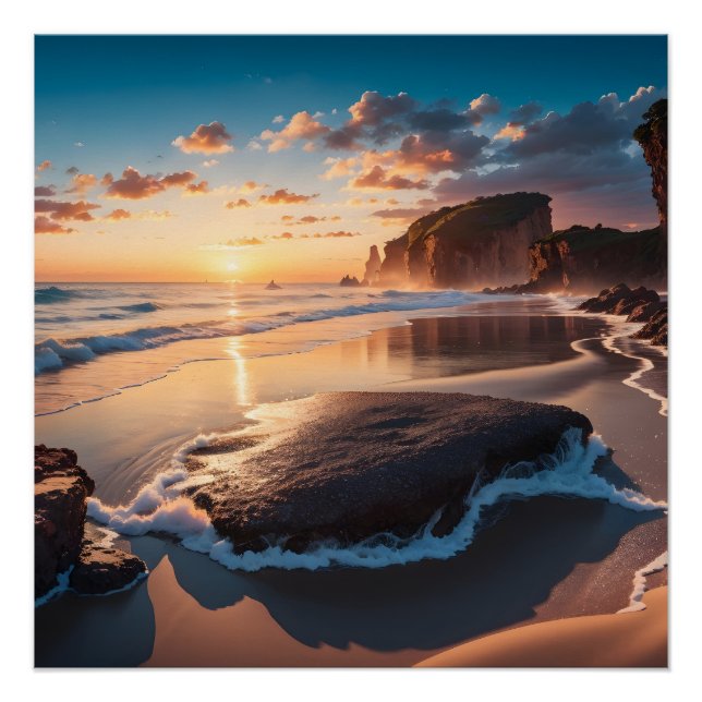 Póster Hermoso paisaje playero (Anverso)
