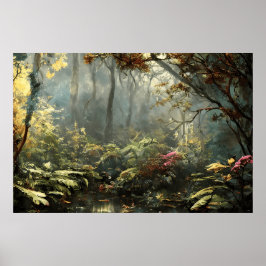 Póster Hermoso paisaje sereno clásico pequeño arroyo