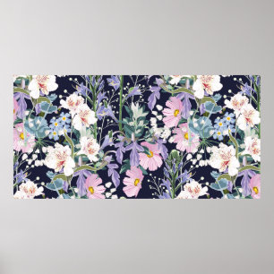 Póster Hermoso patrón de primavera sin costura con flor s