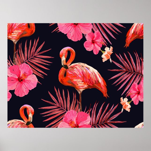 Póster Hermoso patrón de verano floral sin fisuras (Frente)