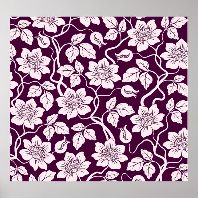 Póster Hermoso patrón floral (Frente)