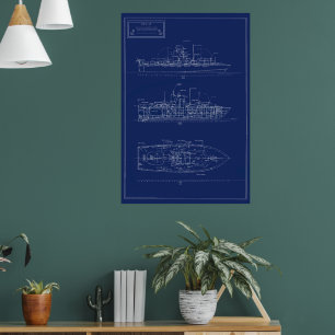 Póster Hermoso plano del barco PT PTF-17